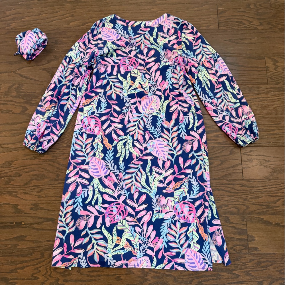 Pulitzer Kierna Dress You’ve Been Spotted Navy Tropical Size Medium - Picture 6 of 9
